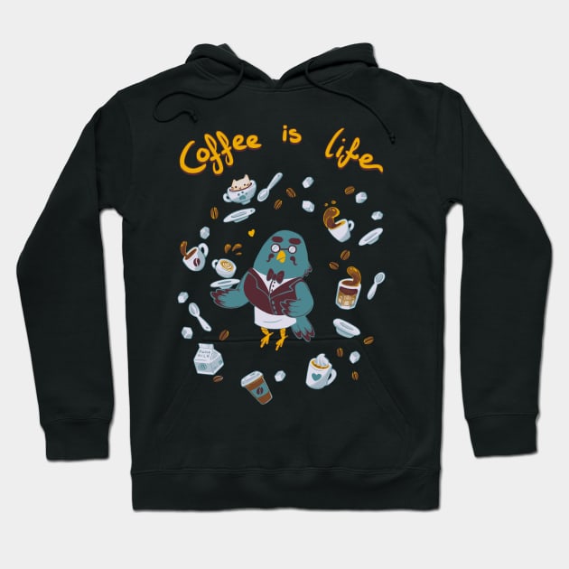 Coffee is Life Hoodie by TheTeenosaur